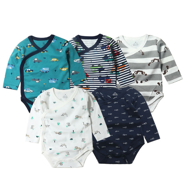 5pcs/lot Baby Bodysuits Autumn Newborn 100% Cotton Body Baby Long Sleeve Underwear Infant Jumpsuits Boys Girls Pajamas Clothes