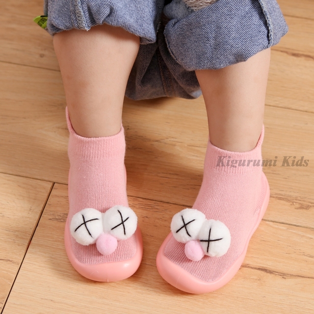 Baby First Shoes Baby Girls Newborn Knitwear Socks Warm Infant Winter Shoes Fox Rabbit Cartoon Kids Boy Casual Shoes 2021