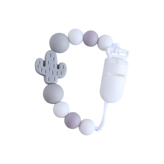 Baby Silicone Infant Toddler Doll Pacifier Soother Nipple Clip Chain Strap Baby Holder Chew Baby Safety Teether Teething