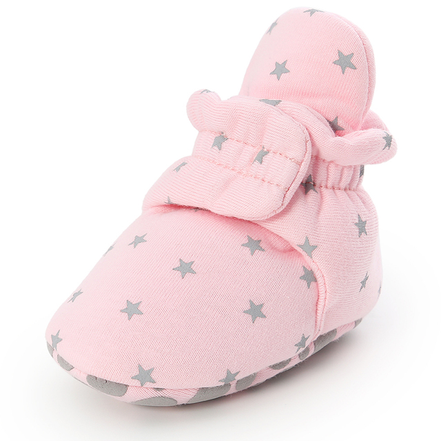 Newborn Baby Socks Shoes Boy Girl Star Toddler First Walkers Socks Cotton Comfort Soft Anti-slip Warm Crib Infant Shoes