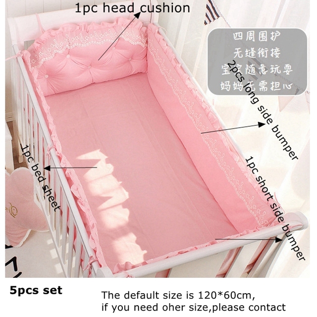 Baby bed around cradle protector lace bumper princess pattern solid color cotton bed sheet bedspreads four seasons universal