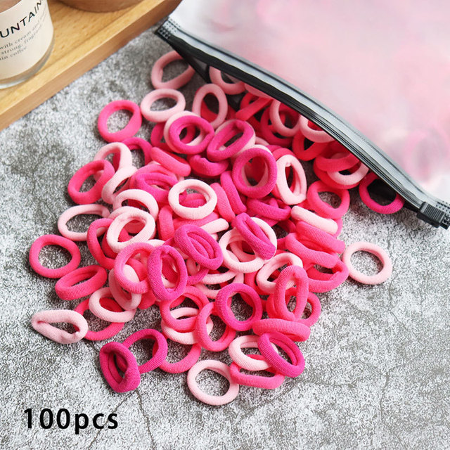 Baby Girl Little Hair Bands Toddler Children Headbands Colorful Elastic Hair Tie Nylon Scrunchie Hair Rope 50/100pcs Hair Accessories