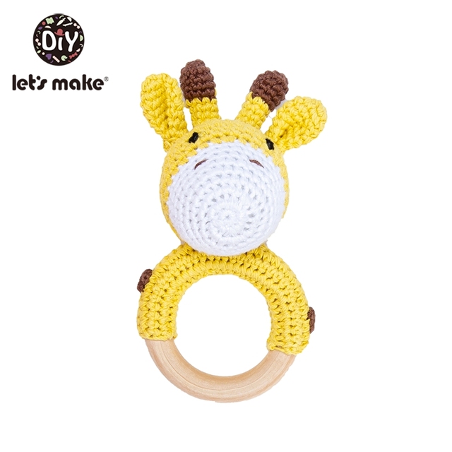 Let's Make Baby Bath Toy Set Double Sided Cotton Blanket Wooden Rattle Bracelet Crochet Toys Baby Birth Gift Products For Kids