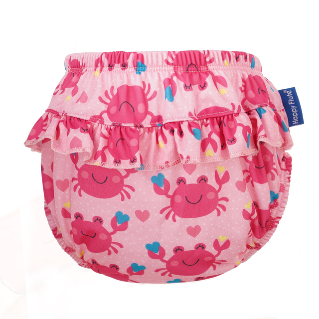 Happyflute - Baby Lace Diapers 3 Sizes 6-25KG Soft Baby Girls Swim Trunks Floral Print Cloth Diapers