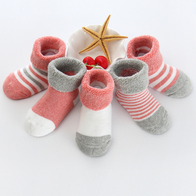 5pairs/lot Newborn Baby Socks Thick Winter Spring Autumn Warm Cute Cartoon Baby Girls Boy Socks Hot Fashion Soft Cotton Socks