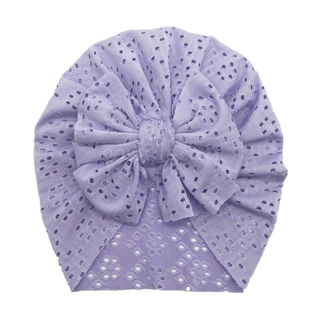 Newborn Fetus Hat Summer Hollow Breathable Baby Headband Knotted Polyester Hats for Newborn Infant Headwear Baby Shower Caps