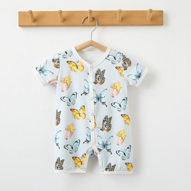 YG newborn tight jumpsuit boys summer clothes girls cotton foreign style printed thin baby short-sleeved jumpsuit summer style