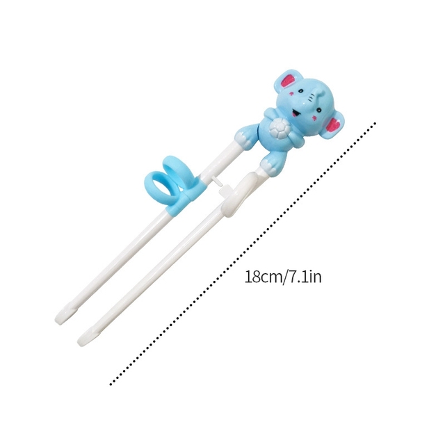 1 Pair Cartoon Learning Chop Sticks Reusable Training Baby Chopsticks or Feeding Spoon Tableware Learning Eating Set with Box