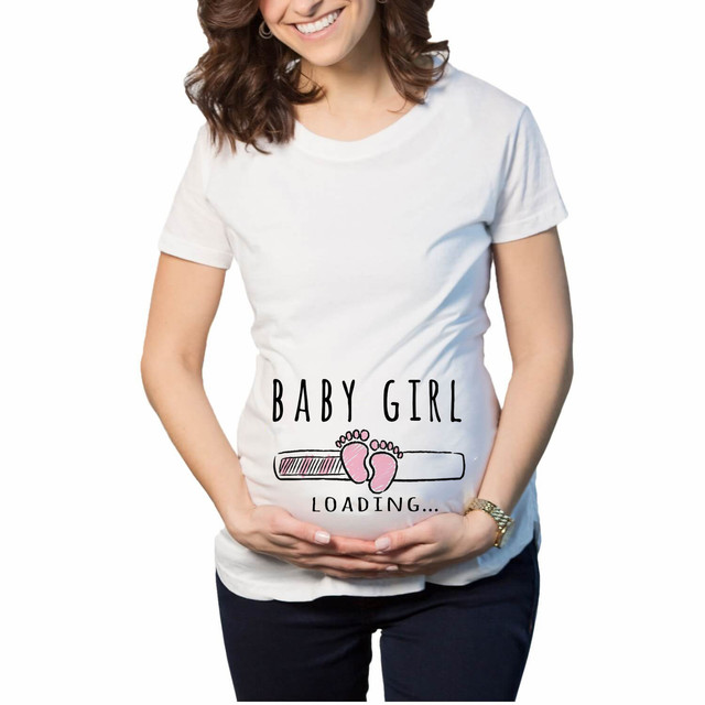 Pregnant Women T-Shirt Lady Letter Printed Maternity Short Sleeve Pregnancy Announcement Shirt 2022 Summer Mom Top Tees Clothes