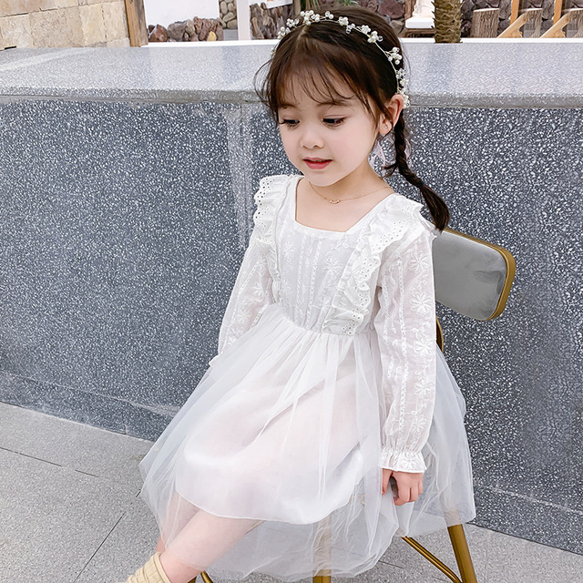 Baby Girls Christmas Dress Summer Birthday Party Princess Dress Long Sleeve Floral Dresses For Girls