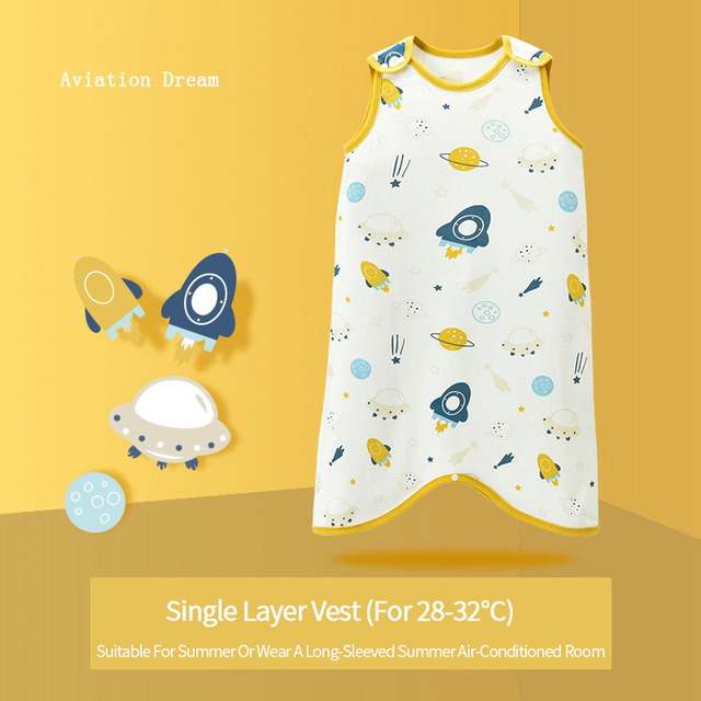 Summer thin baby sleeping bag pajamas baby wearable blanket bedding newborn sleeping bag envelope short sleeve baby jacket