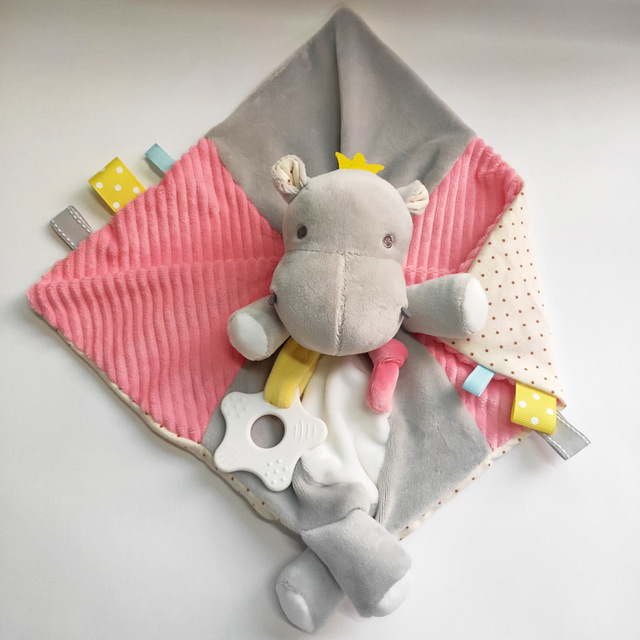 Baby Comforter Soothing Towel Rabbit Elephants Hippo Cow Plush Stuffed Toys Soft Sleeping Toy Appease Blanket With Bell Teether