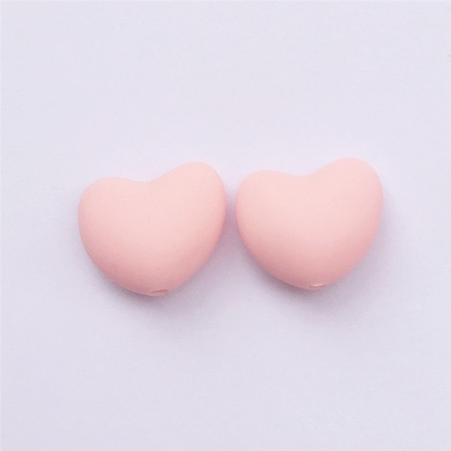 Chenkai 100pcs BPA Free Silicone Heart Teether Beads DIY Baby Pacifier Shower Soother Nursing Pendant Toy Sensory Accessory