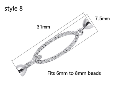 Silver 925 plated platinum inlaid pearl bracelet necklace multi-row double row connection buckle DIY jewelry accessories