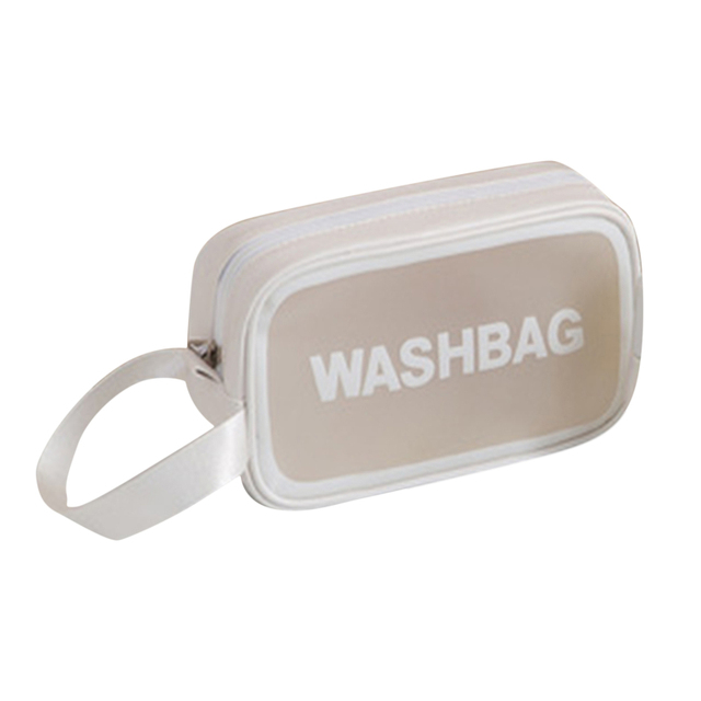 Portable Large Capacity Travel Portable Transparent Wash Bag PU Waterproof Matte Cosmetic Bag Skin Care Product Storage Bag