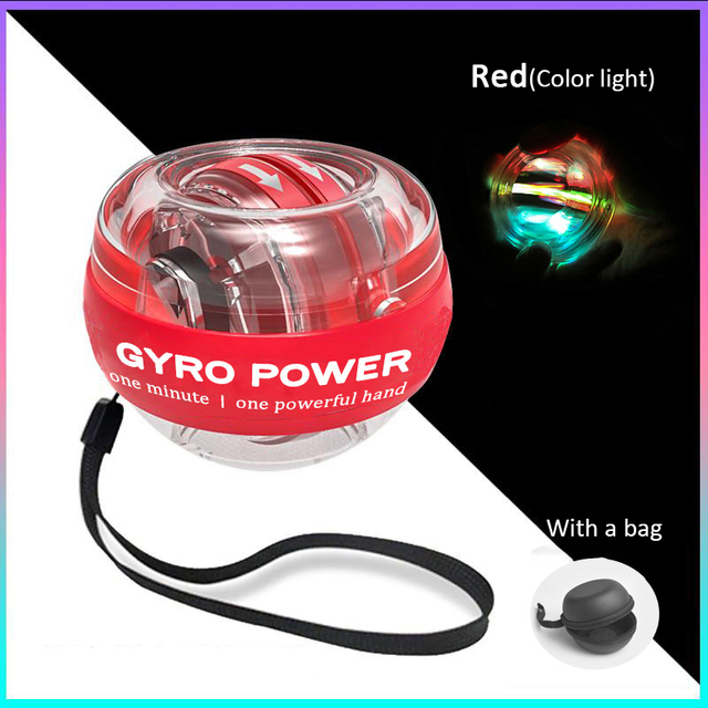 LED Wrist Ball Self Starting Gyroscope Energy Ball Gyro Strength Ball Muscle Relax Arm Wrist Strength Trainer Fitness Sports Equipment