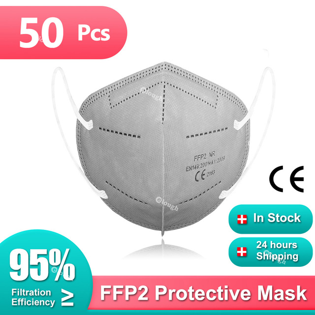 FFP2 أقنعة KN95 Mascarillas هومولوكادا 5 طبقات ffp2fan CE قناع الجهاز التنفسي FPP2 قناع وجه واقي KN 95 Masque الكبار