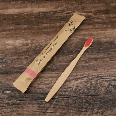 100pcs Eco-friendly Bamboo Reusable Toothbrush Portable Adult Wooden Soft Toothbrush Laser Custom Engraving Logo