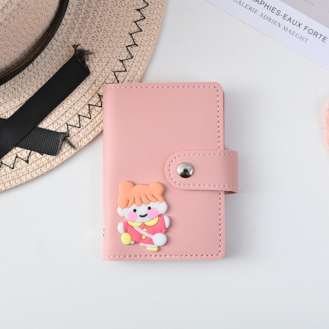 New Student Cute Meal Card Holder Wallet PU Leather Cartoon 26 Bit Card Case Holder School Men Women Credit Card Bag ID