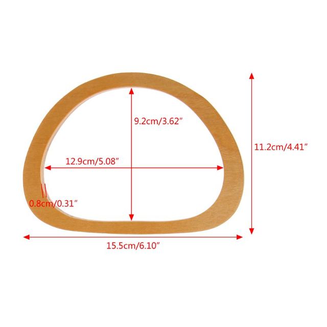 D Round Shape Bamboo Wood Resin Bag Handle For Handbag Hand Purse Frame DIY Bags Accessories New Fashion Bag Handles