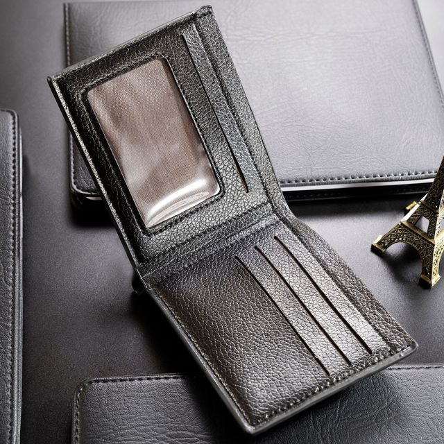 Men's Leather Wallet Business Foldable Luxury Wallet Billfold Slim Hipster Credit Card Holders Insert Coin Purses Vintage Walls