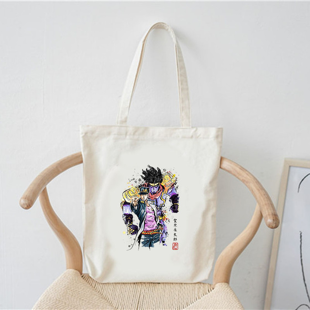 jojo bizarre adventure shopping bags customize logo bag women handbags large designer shopper shoulder canvas bag tote bag