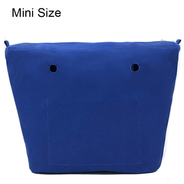 Classic Mini Size Waterproof Solid Canvas Insert Inner Liner Insert Zipper Pocket For Obag O Bag Silicone Handbag Bag