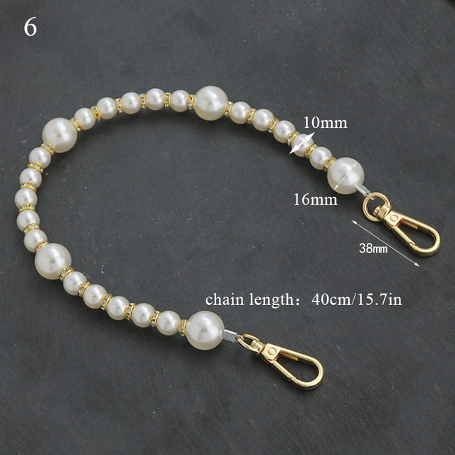 Pearl Bag Strap for Handbag Handles Beaded Purse Belts DIY Replacement Evening Bag Chain Bags Decoration Accessories