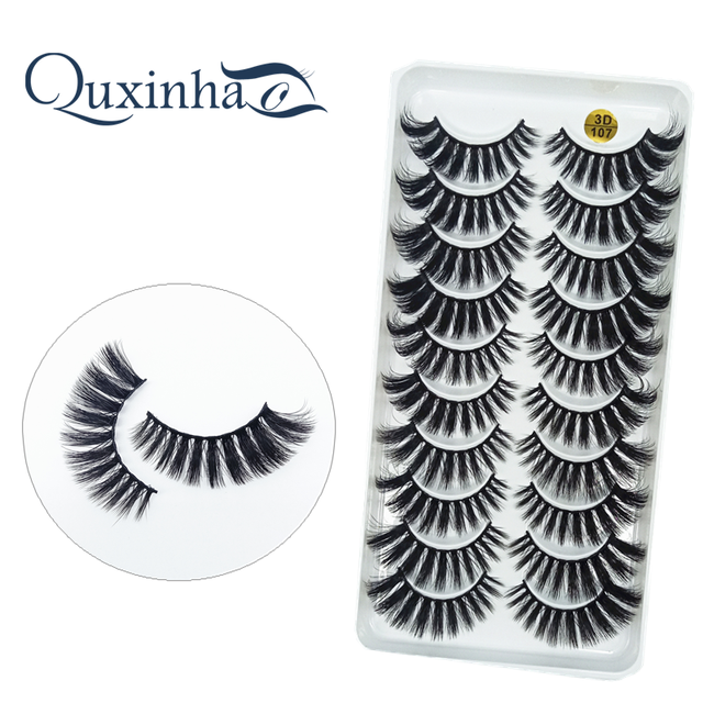 QUXINHAO wholesale 10 pairs lashes eyelashes cilios 3d mink lashes mink eyelashes wholesale false eyelashes maquiagem