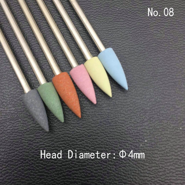 6pcs/set Rubber Silicon Nail Drill Grinding Cutter for Manicure Flexible Bit Polisher Machine Electric Nail File Art Tools