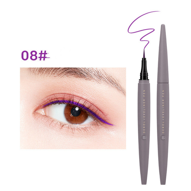 DEROL Easy To Smudge Eyeliner Pen Not Easy To Fade Waterproof Quick Drying Eyeliner Fashion Women Cute Makeup 8 Colors Optional