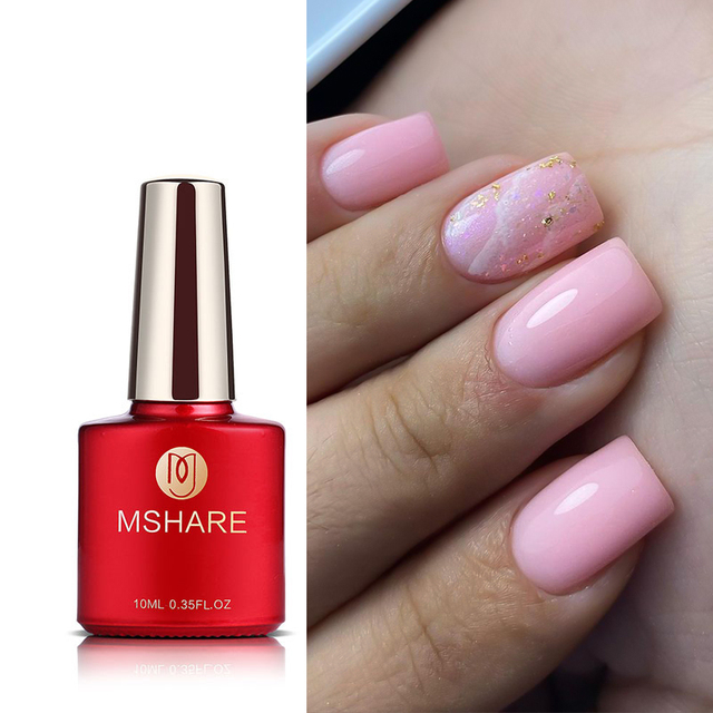 MSHARE Light Brown Nail Builder Liquid Gel In Bottle Nail Extension Quick Build Clear Led UV Gel 10ml