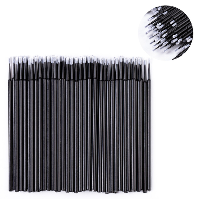 100pcs/bag Disposable Eyelashes Extension Brush Individual Lash Removal Swab Micro Brush For Eyelashes Extension Tools