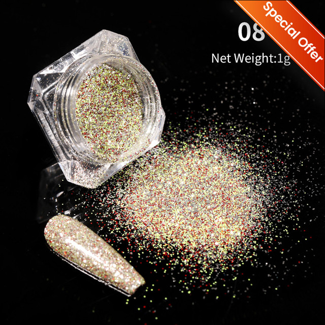 1 Box Nail Chips Sequins Paillette Crystal Nail Glitter Shining Pigment Dust Powder Nail Decoration Manicure Holographic Power