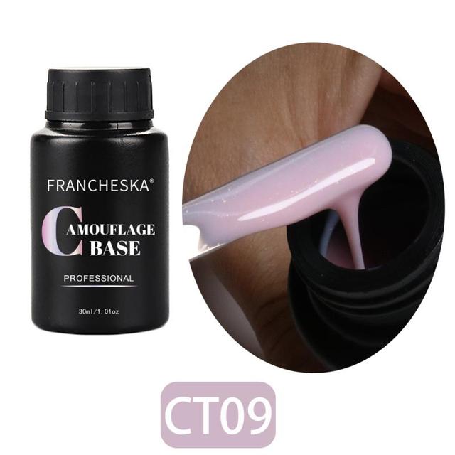 Franeska - Semi-Permanent Gel Nail Polish, Gloss, Clear, Nail Art, Varnish Base, 30ml, TSLM1