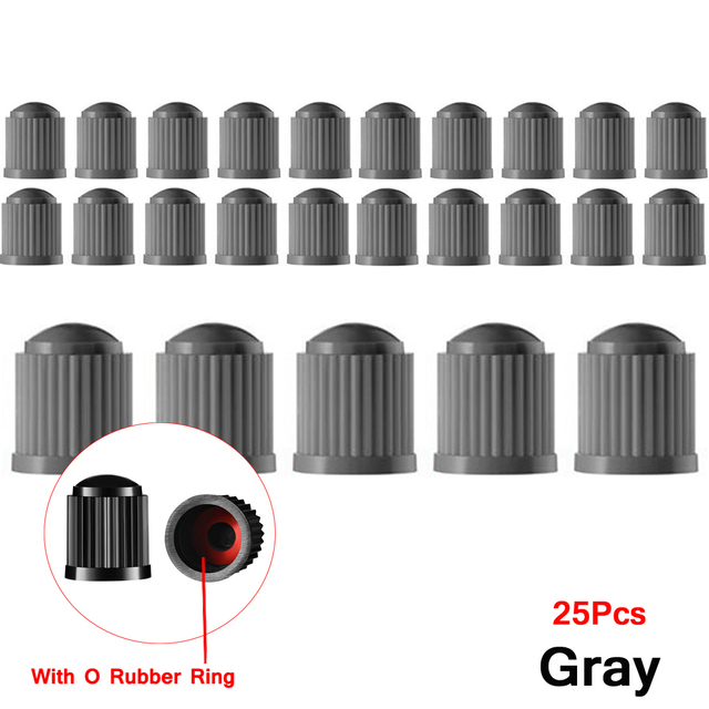 100 pcs Wheel Tire Valve Covers, Universal With O-Ring Rubber Rings For Cars, , Motorcycles, Trucks,SUVs, Bicycles and Bicycles