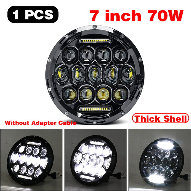 45W/60W/75W/80W/90W Car Led 7 Inch Car Accessories Angel Eyes H4 Led Headlight For Lada Niva 4X4 Uaz Hunter Hummer