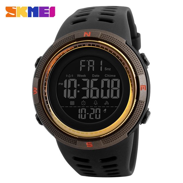 SKMEI Fashion Outdoor Sports Watch Men Multifunction Watches Alarm Clock Chrono 5Bar Waterproof Digital Watch reloj hombre 1251