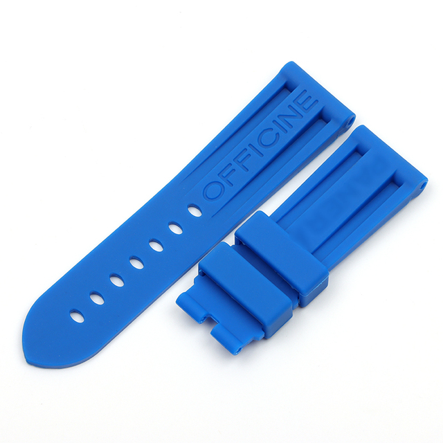 22mm 24mm 26mm Army Green Black Orange Blue Red White Rubber Silicone Whatchband Watch Band for Panerai Strap Belt Buckle