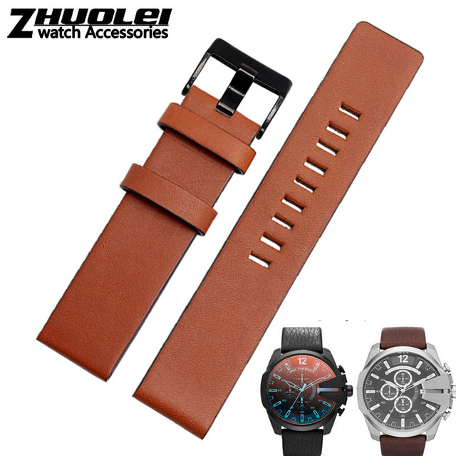 Diesel Watch Cowhide Leather Strap , Fit Strap DZ7312 | DZ4323 | DZ7257 with stainless steel pin clip 24 26 27 28 30mm