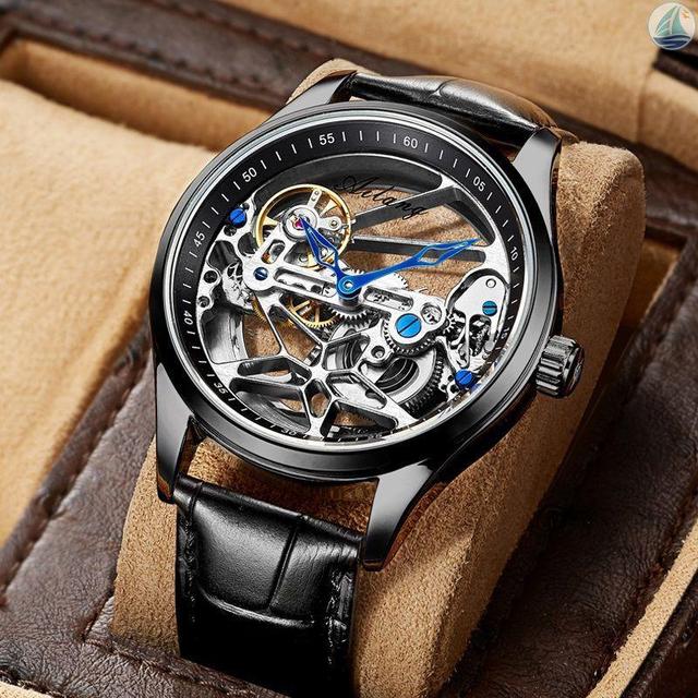 Genuine Tourbillon Watches Men Mechanical Watch Fully Automatic Luxury Brands Luminous Waterproof Men's Watch Fashion Reloj Hombre