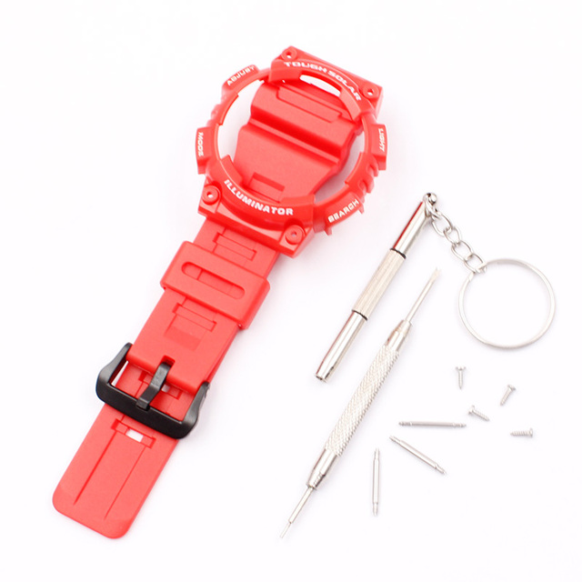 Watch Accessories for Casio Resin Strap AQ-S810W AQS810WC Pin Buckle Men's and Women's Sports Silicone Strap Case 18mm