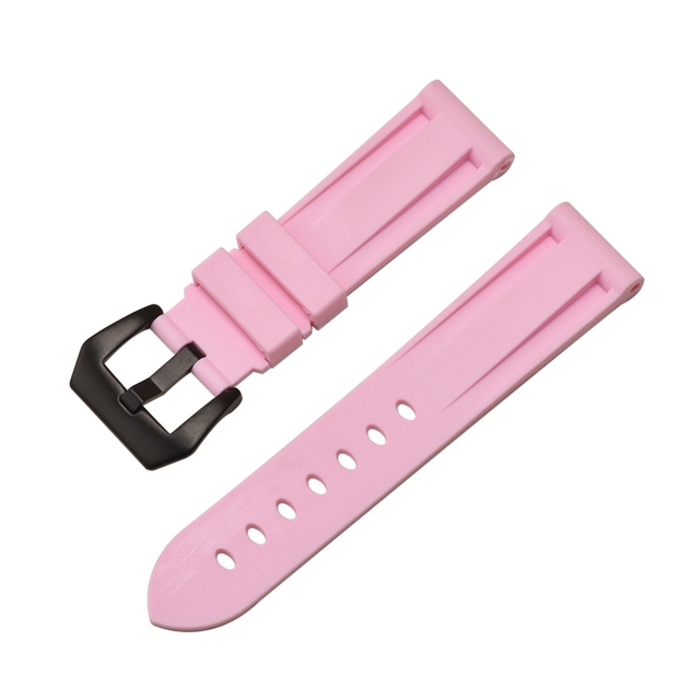 HQ Silicone Strap 20 22 24 26mm Camouflage Watch Band Silicone Rubber Watchband Replacement for PAM Strap and Steel Buckle