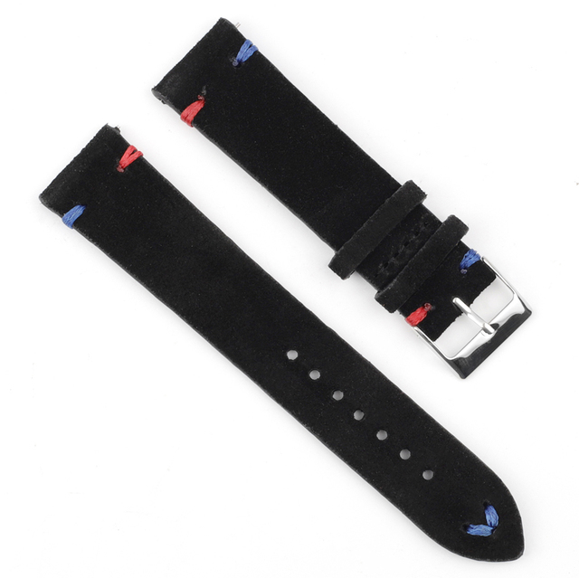 High Quality Suede Leather Antique Watch Straps Blue Watchbands Replacement Strap For Watch Accessories 18mm 20mm 22mm 24mm