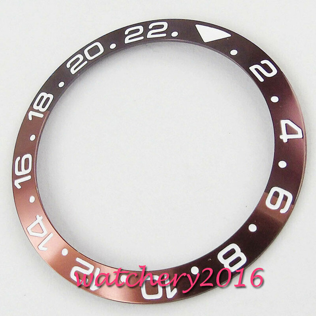 38mm*30.6mm Bezel Watch Insert Fit For 40mm GMT Automatic Men's Watch Aluminum Bezel Ring Red/Blue/Purple/Green/Gold