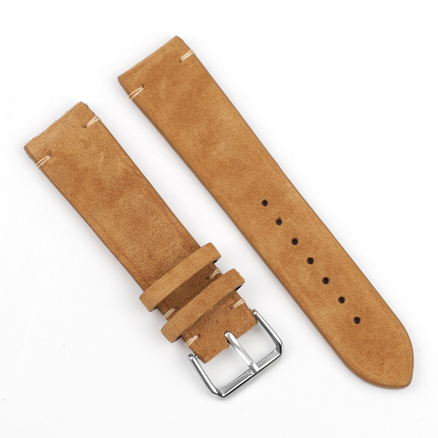 Suede Suede Watch Strap 18mm 20mm 22mm 24mm Handmade Leather Watchband Replacement Tan Gray Beige Color for Men Women Watches