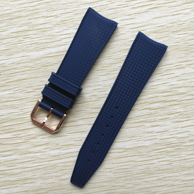 22mm Black Blue Rubber Silicone Watchband Watch Strap For IWC Pilot Portuguese IW323101 Bracelet Strap With Pin Buckle Tool Free