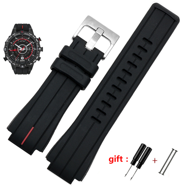 High Quantity Rubber Watchband For Timex WATCHT2N720 T2N721 TW2T76300 Black Waterproof Silicone Sport Strap 28*16mm