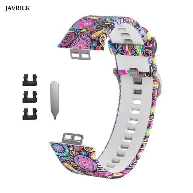 Printed Silicone Strap for Huawei Smart Watch, Soft Water Resistant Sport Watch Band Accessories