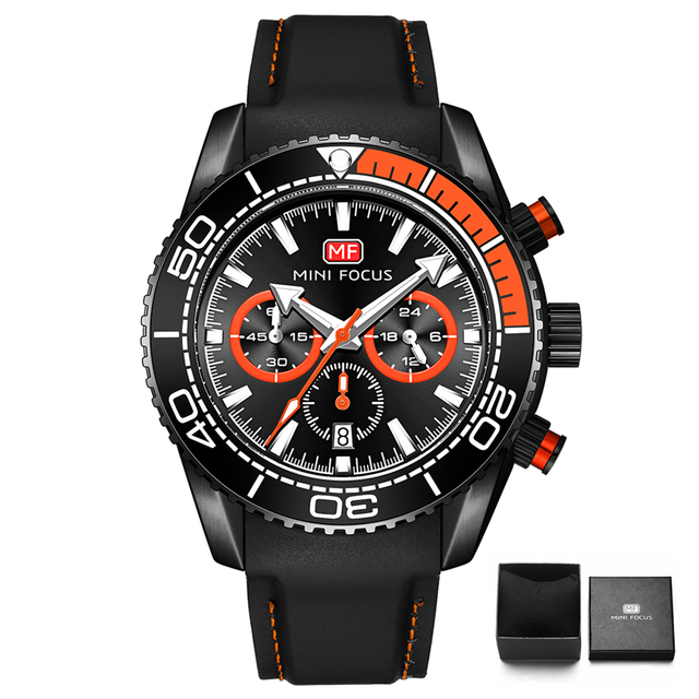 Mens Watches Top Brand Luxury Quartz Waterproof Fashion Multifunction Sports Wristwatches Black Silicone Strap Relogio Masculino